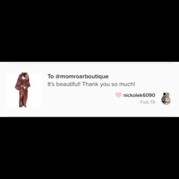 5⭐️ Red Boho Print Swim Coverup Open Front OS - Picture 6 of 8